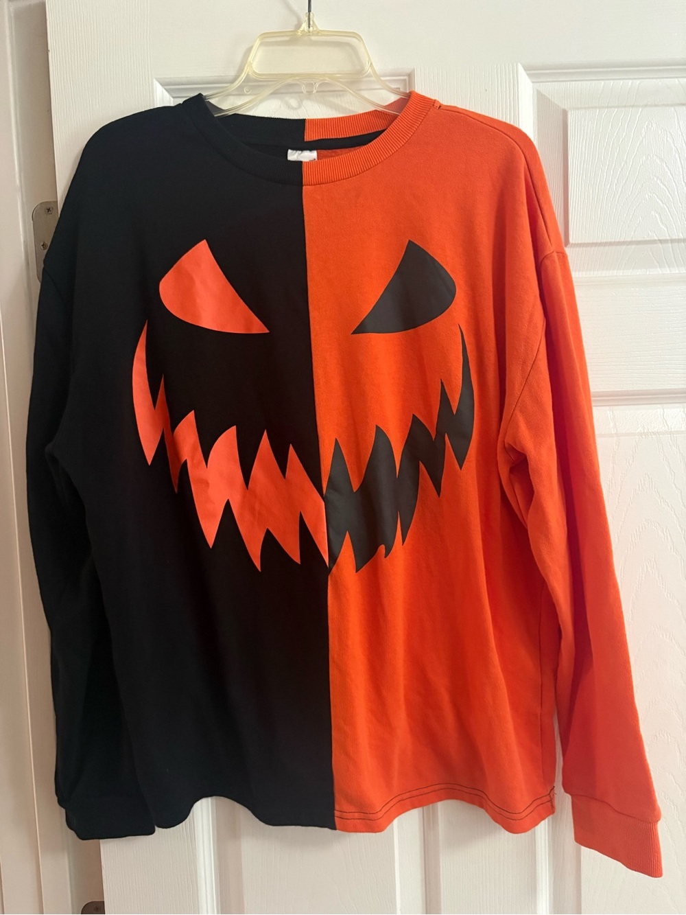 Spirit Halloween jack o lantern long sleeve t shirt pumpkin spooky fall M